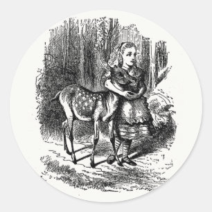 Sticker Rond A travers le miroir - Alice et la face