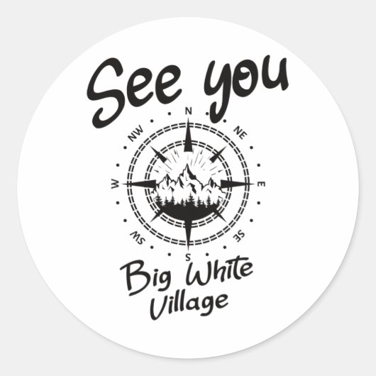 Sticker Rond A Voir Dans Big White Village Randonnées Vacances (Devant)