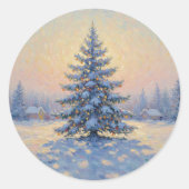 Sticker Rond A wonderful Monet-style Christmas tree (Devant)