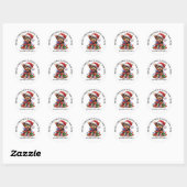 Sticker Rond A Yorkshire Terrier Christmas Adventure (Feuille)