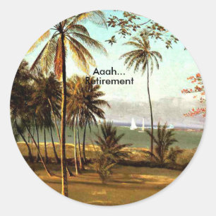 Sticker Rond Aaah...Retraite, Scène de Floride,