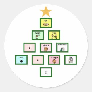 Sticker Rond AAC Nous vous souhaitons un joyeux Noël