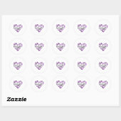 Sticker Rond Aaliyah, coeur pourpre (Feuille)
