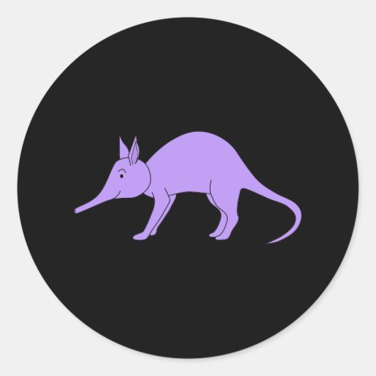 Sticker Rond Aardvark violet (Devant)