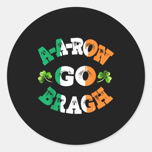 Sticker Rond Aaron Erin Go Bragh Shamrock St.patrick's Day (Devant)