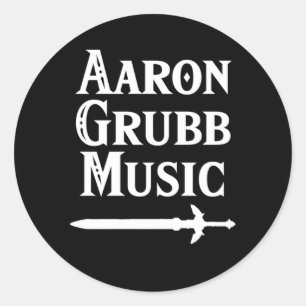 Sticker Rond Aaron Grubb Musique Texte Blanc