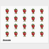 Sticker Rond AB- Fraise Jouer du saxophone (Feuille)