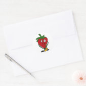 Sticker Rond AB- Fraise Jouer du saxophone (Enveloppe)