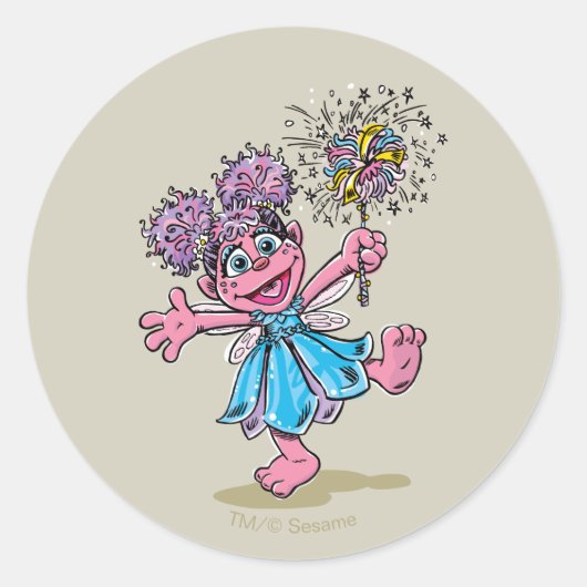 Sticker Rond Abby Cadabby Retro Art (Devant)