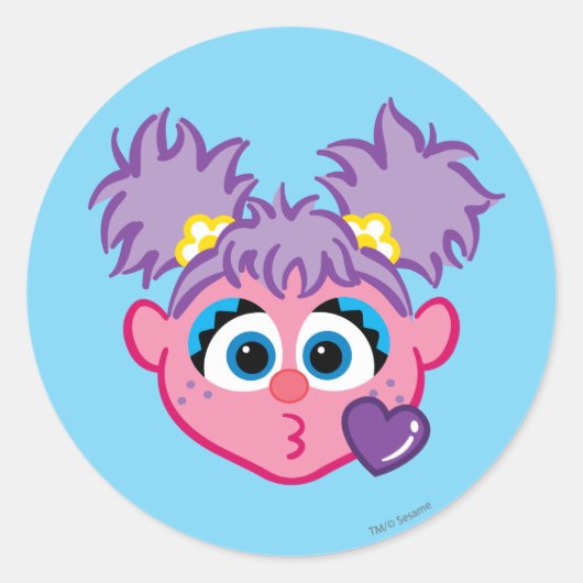 Sticker Rond Abby Face Jetant un baiser (Devant)