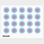 Sticker Rond Abby Smiling Face | Joyeux anniversaire (Feuille)