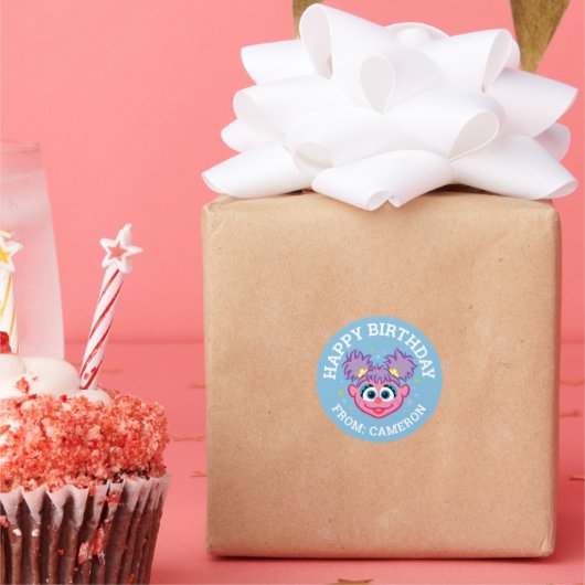 Sticker Rond Abby Smiling Face | Joyeux anniversaire (Fête)