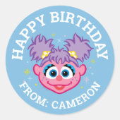 Sticker Rond Abby Smiling Face | Joyeux anniversaire (Devant)