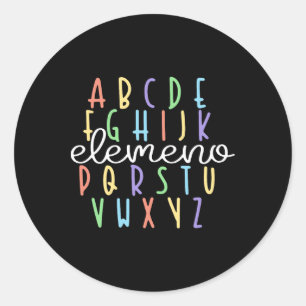Sticker Rond Abc Elemeno Maternelle Enseignante Cute Cadeaux Re
