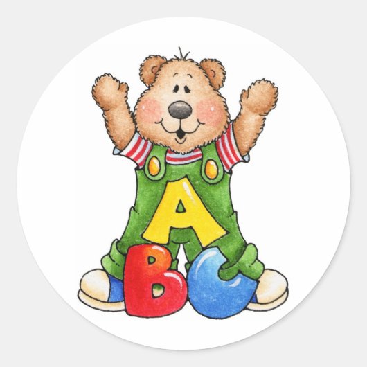 Sticker Rond ABC Teddy Bear (Devant)
