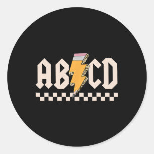 Sticker Rond Abcd Ck En Cl Premier Jour Ck À L'École Enseignant