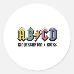 Sticker Rond Abcd Kindergarten Rocks Ck To School Kindergarten