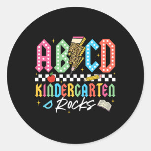 Sticker Rond Abcd Maternelle Rocks Crayon Foudre Enseignants