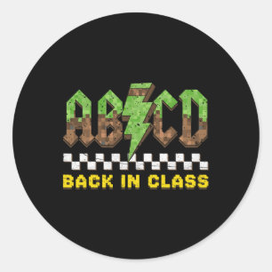 Sticker Rond Abcd Retour au Rock Cl Back To School Garçons Fill