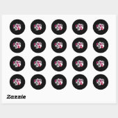 Sticker Rond Abcdefu Retro Funny Heart Valentine's Day  (Feuille)