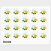 Sticker Rond Abee mignonne (Feuille)