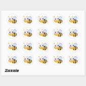 Sticker Rond Abee mignonne (Feuille)