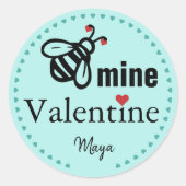 Sticker Rond Abee Mine Valentine Faveur Nom (Devant)
