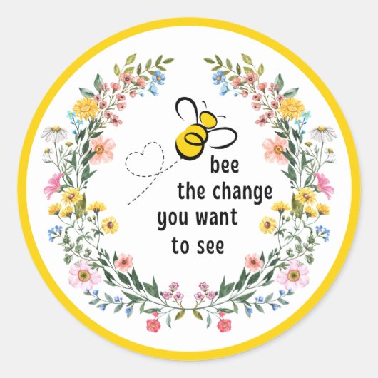 Sticker Rond Abee the Change Inspirational (Devant)