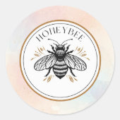 Sticker Rond Abeille à miel (Devant)