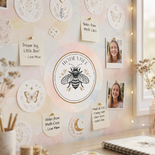 Sticker Rond Abeille à miel