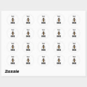 Sticker Rond Abeille aime travailler abeille (Feuille)