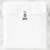 Sticker Rond Abeille aime travailler abeille (Sac)