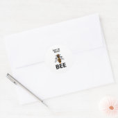 Sticker Rond Abeille aime travailler abeille (Enveloppe)