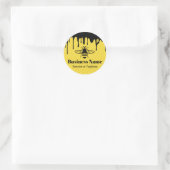 Sticker Rond Abeille apiculture frais Miel Apiary Black Drives (Sac)