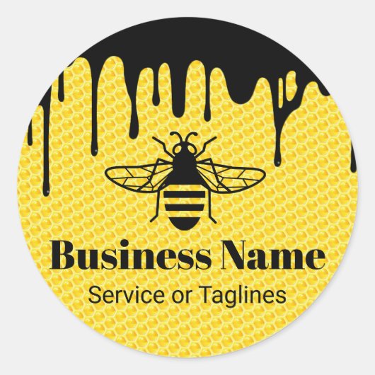 Sticker Rond Abeille apiculture frais Miel Apiary Black Drives (Devant)