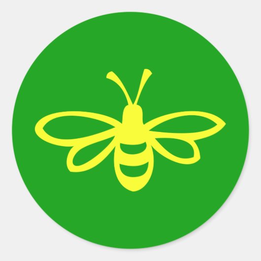 Sticker Rond Abeille [citron] (Devant)