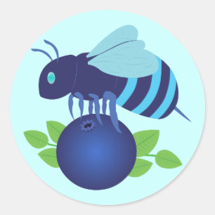 Sticker Rond Abeille de bleuet
