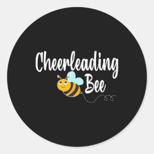Sticker Rond Abeille de Cheerleading Cheerleader Drôle Bumblebe