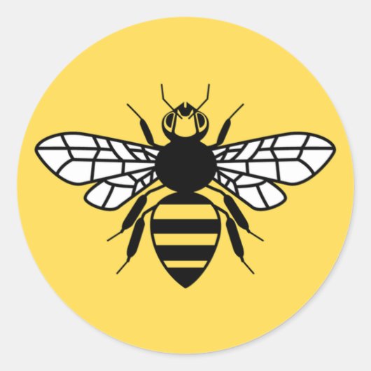 Sticker Rond Abeille de Manchester (Devant)