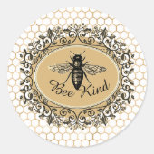 Sticker Rond Abeille de miel (Devant)
