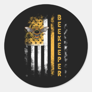 Sticker Rond Abeille de miel apiculture Hive apiculteur États-U