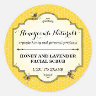 Sticker Rond Abeille de miel artisanale