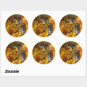 Sticker Rond Abeille de miel de l'Ouest (Feuille)
