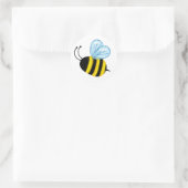 Sticker Rond Abeille de miel volante mignonne (Sac)