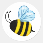 Sticker Rond Abeille de miel volante mignonne (Devant)