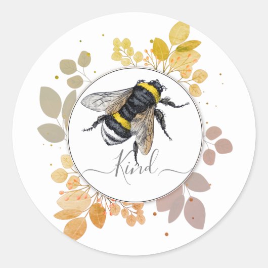 Sticker Rond Abeille De Verdure (Devant)
