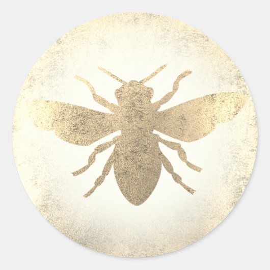 Sticker Rond abeille dorée (Devant)