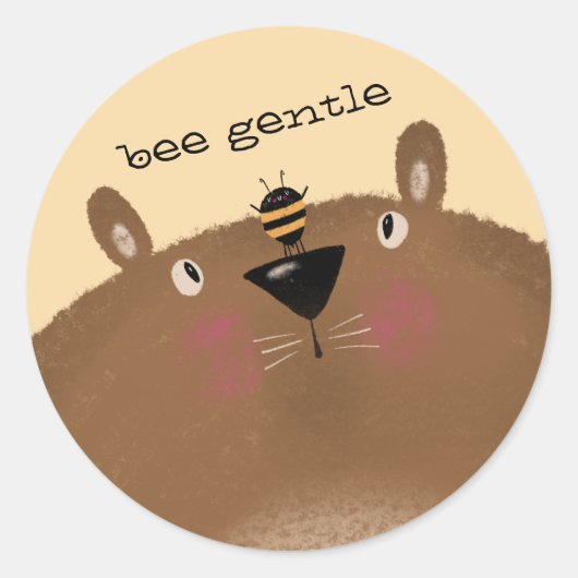 Sticker Rond Abeille douce (Devant)