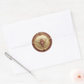 Sticker Rond Abeille en or et rubis (Enveloppe)