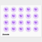 Sticker Rond Abeille en violet (Feuille)
